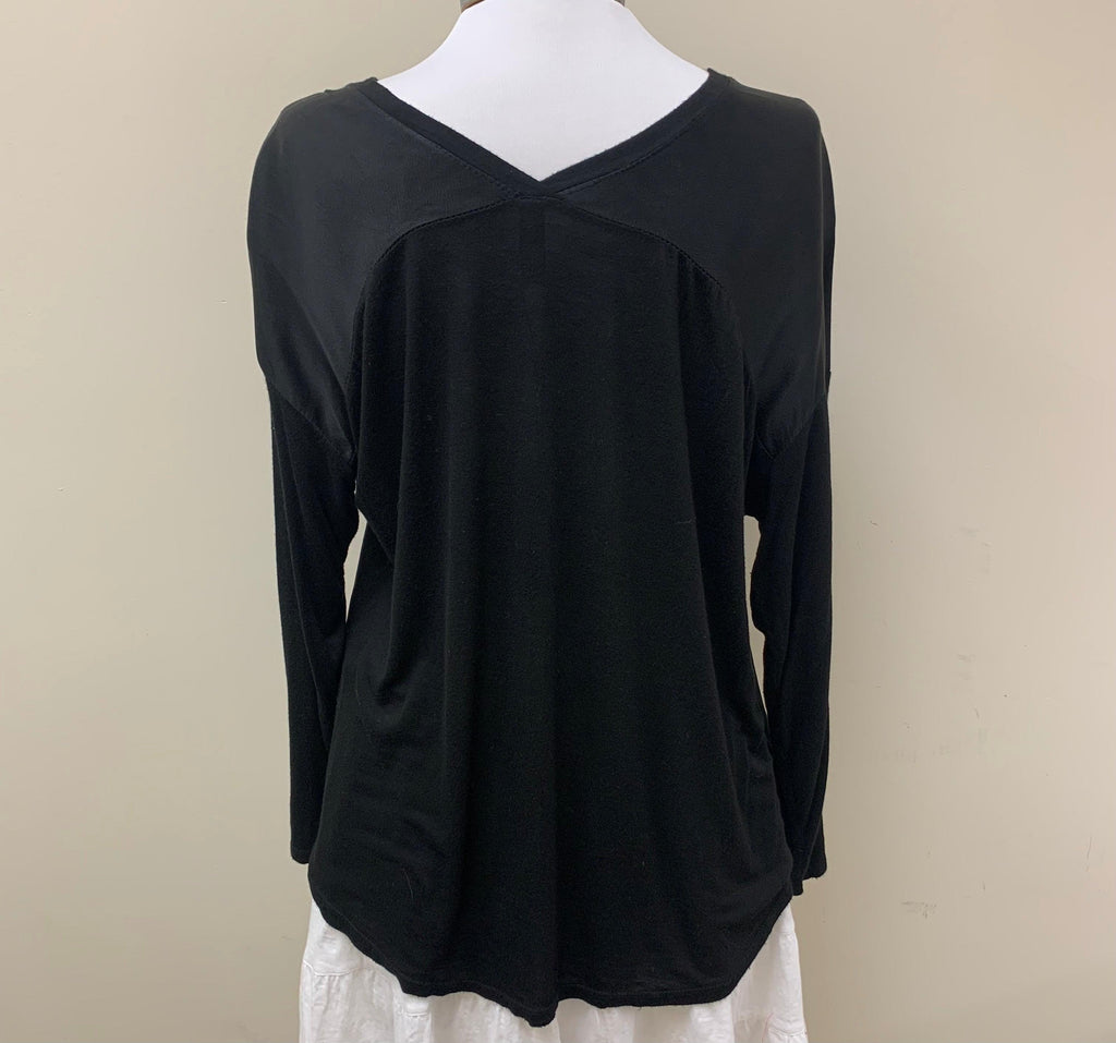 Italian made Dropped Shoulder V Neck Silky Top by Venti6 69270-S22 - Robin Boutique-Boutique 