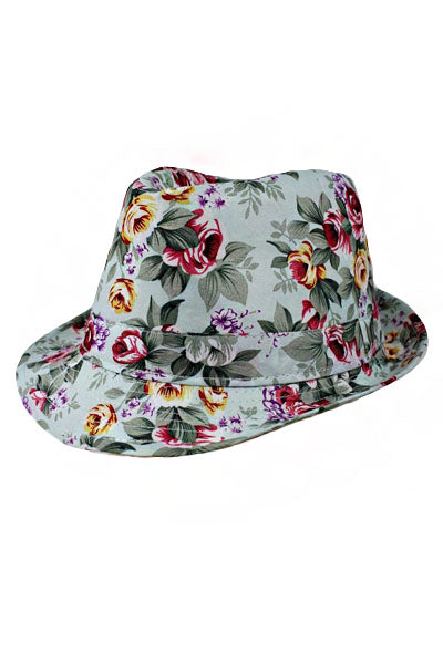 Peony Print Cotton Fedora Hat Robin Boutique-Boutique