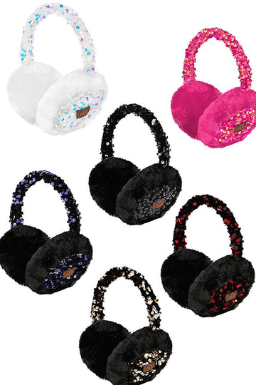 C.C Faux Fur Sequin EARMUFFS-EM-4282 - Robin Boutique-Boutique 