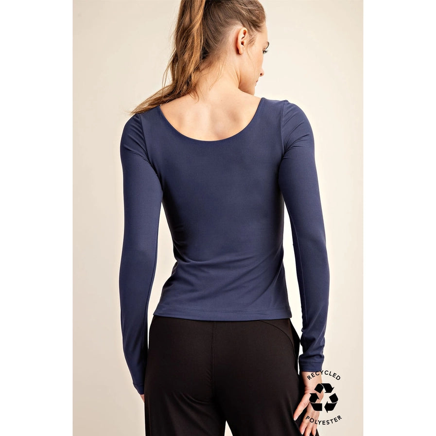 Recycled Butter Round Neck Top