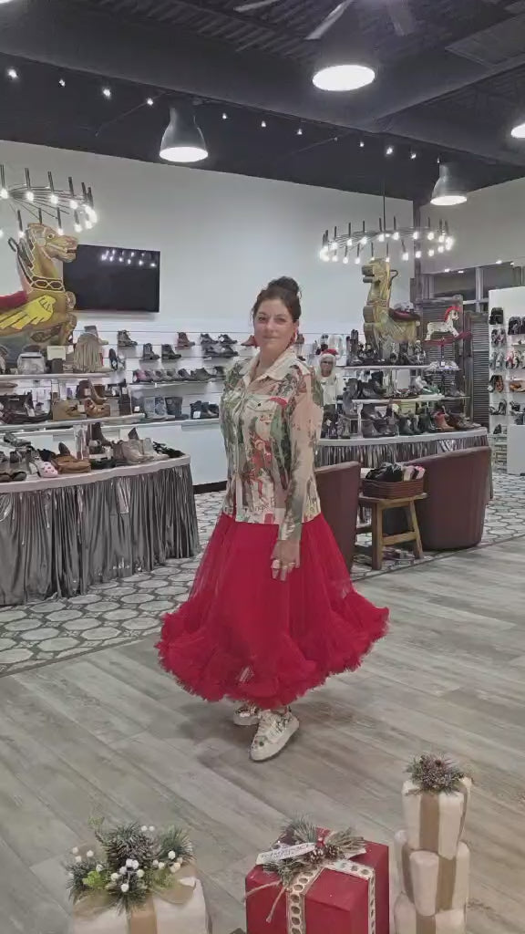 Faux Suede Illusion Jacket in Vintage Christmas by Origami Robin Boutique