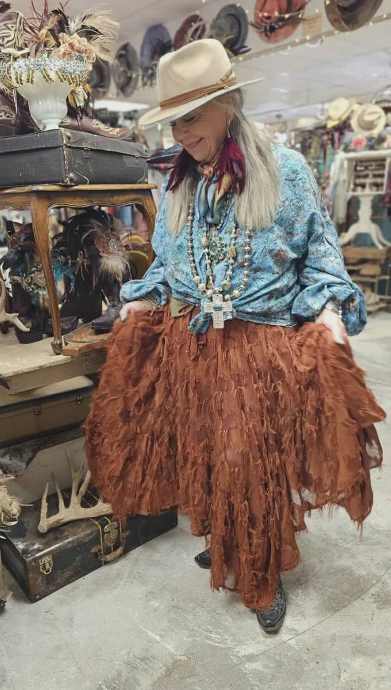 Rust Star Skirt in One Size Robin Boutique