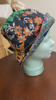 Reversible Silk/Cotton Kantha Bucket Hat by Robin