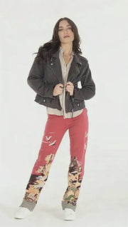 Zen Pant Crane Print by Paparazzi Robin Boutique