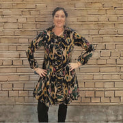 Ikat Velvet Knee Length Jacket by Paper Lace Robin Boutique