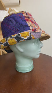 Reversible Silk/Cotton Kantha Bucket Hat by Robin