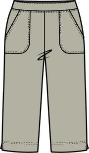 Cotton Slub Pocket Capri by Escape