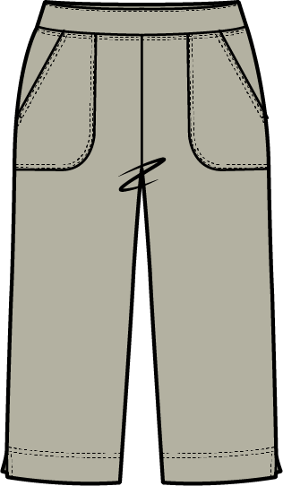 Cotton Slub Pocket Capri by Escape