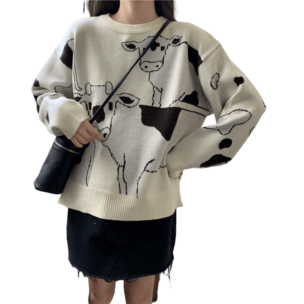 Super Soft Mooo Cow Sweater - Robin Boutique-Boutique 