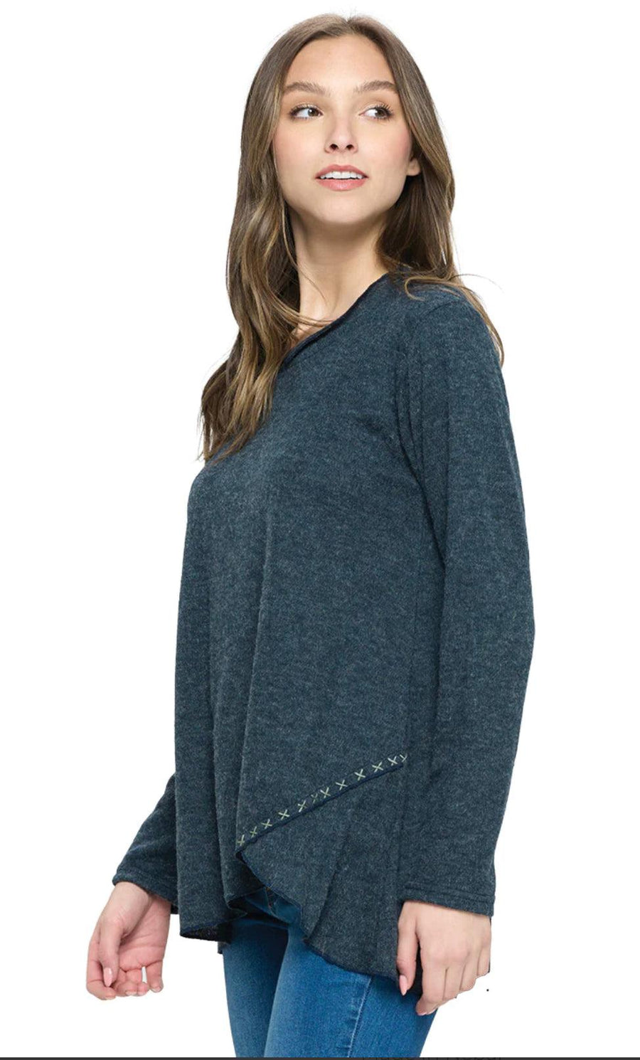 Handstitch Detail Tunic Top by Yak n Yeti 22654 - Robin Boutique-Boutique 