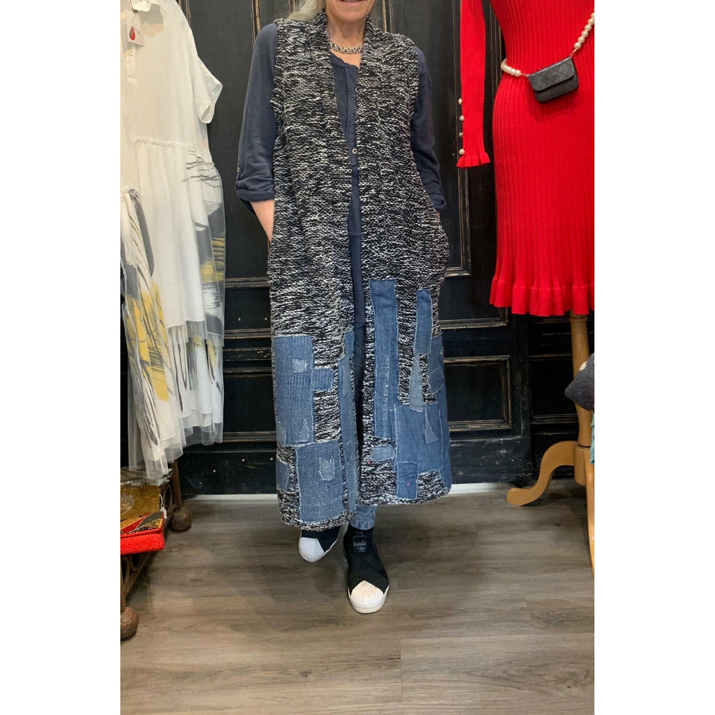 Appliquéd denim duster