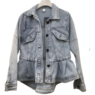 Peplum Denim Jacket - Robin Boutique-Boutique    &.  Reloved Fabrics