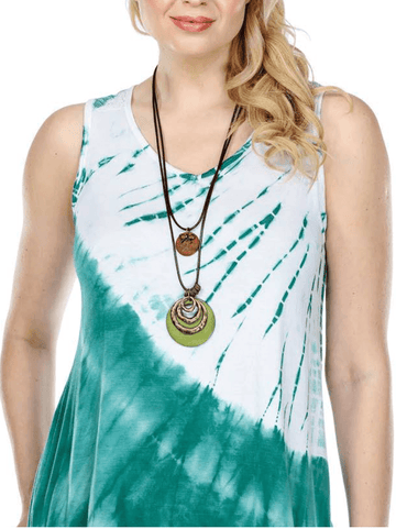 Tie-Dye Top with Crochet Hem and Button Back Closure - Robin Boutique-Boutique 