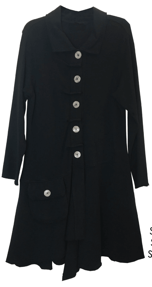 Raw Edge Pleat Placket Coat - Robin Boutique-Boutique 