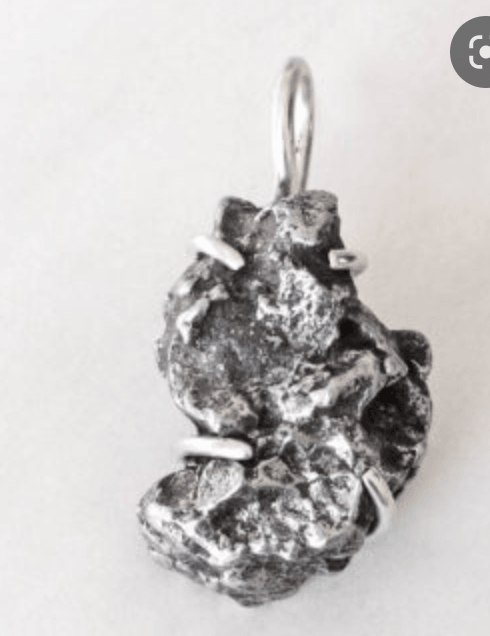 Campo Del Cielo Meteroite Pendant in Silver Wire Clip - Robin Boutique-Boutique 