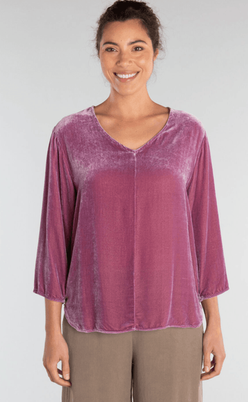 Cut Loose Velvet V Neck Pullover Top - Robin Boutique-Boutique 