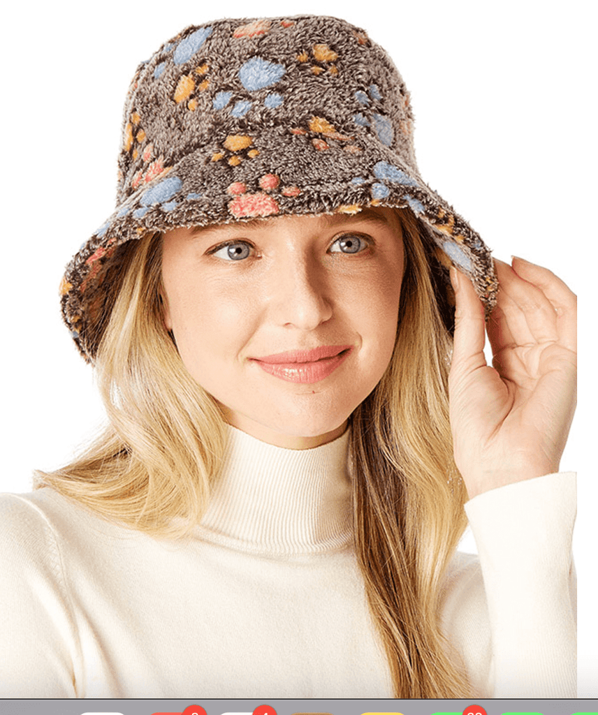 ANIMAL PAWS FAUX FUR BUCKET HAT-LOH204 - Robin Boutique-Boutique 