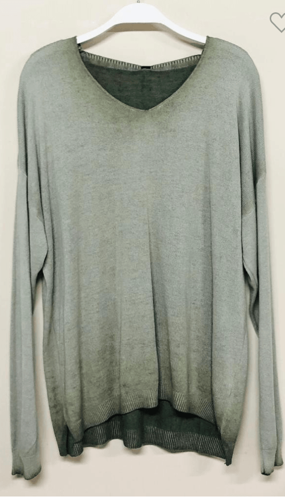 2 tone dip dyed Italian made Lightweight Long Sleeve Top by Venti6 1914 - Robin Boutique-Boutique 