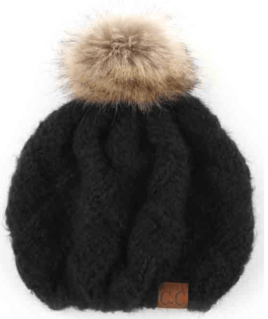 C.C Basket Weave Hand Knitted Beret Beanie hat-BR-02 - Robin Boutique-Boutique 