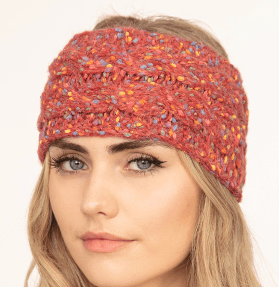 CONFETTI KNIT HEADBAND-MH0041-CORAL - Robin Boutique-Boutique 