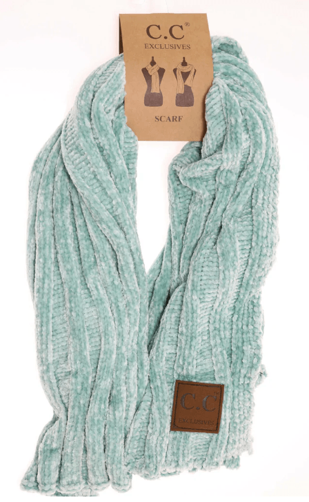 Solid Ribbed Chenille CC Scarf SF30 - Robin Boutique-Boutique 