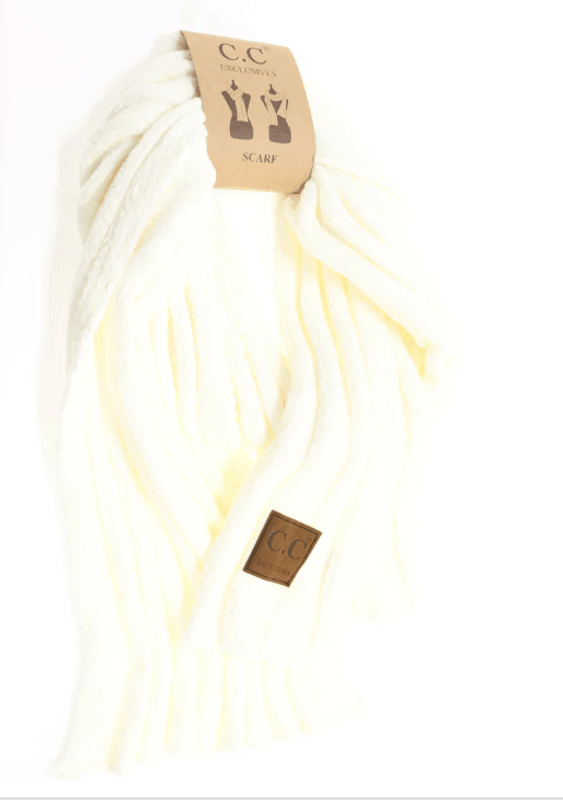 Solid Ribbed Chenille CC Scarf SF30 - Robin Boutique-Boutique 