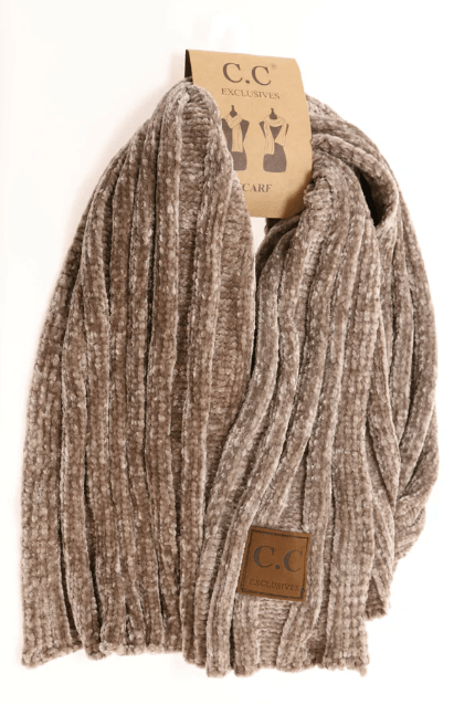 Solid Ribbed Chenille CC Scarf SF30 - Robin Boutique-Boutique 