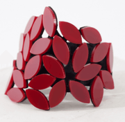 ISKN Kate Leaves Earrings Leather Med Red KT16 - Robin Boutique-Boutique 