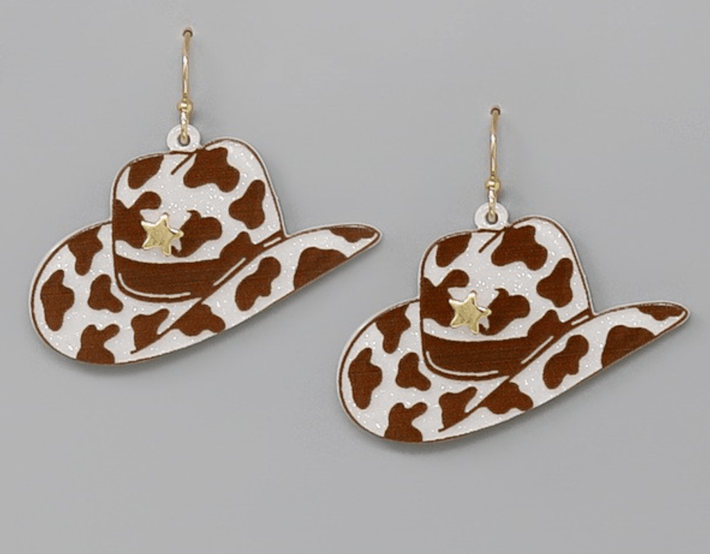 Cowgirl Hat Acetate Earrings - Robin Boutique-Boutique 