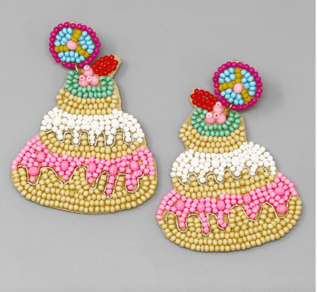 Beaded Birthday Cake Earrings - Robin Boutique-Boutique 