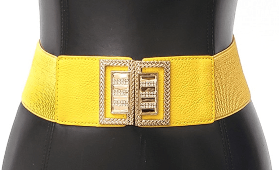 Gold and Rhinestone Elastic Belt 6121 - Robin Boutique-Boutique 