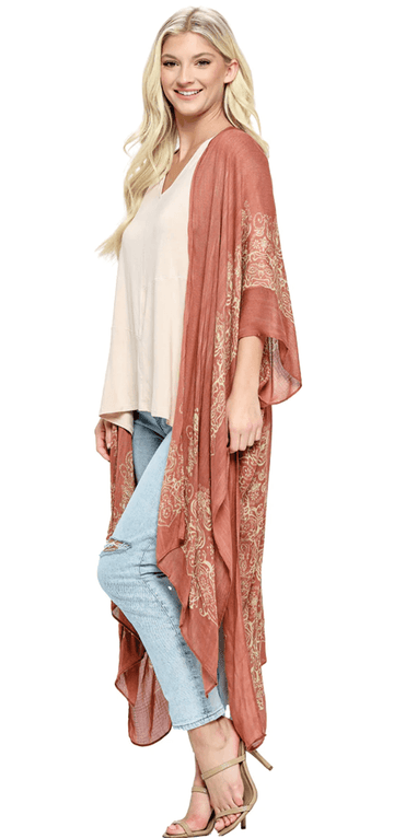 Yak Yeti Kimono Floral Mandala 23307-RST - Robin Boutique-Boutique 