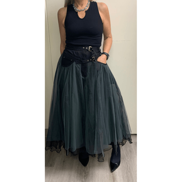 Tulle-Denim Skirt - Robin Boutique-Boutique    &.  Reloved Fabrics