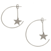 Silver Hoop Star Earrings - Robin Boutique-Boutique 