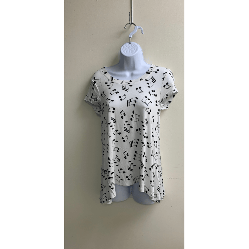 Music note short sleeve top - Robin Boutique-Boutique    &.  Reloved Fabrics