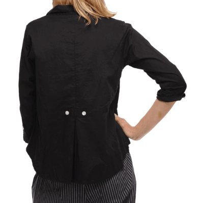 Tulip Black Collared Button Down Jacket CV-43 - Robin Boutique-Boutique 