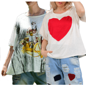 Reversible Tee with Heart Applique - Robin Boutique-Boutique 