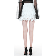 White Pearl, Lace and Embroidered Mini Skirt by Beulah - Robin Boutique-Boutique 
