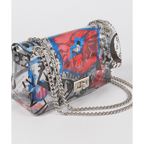 2 in 1 Clear Graffiti Crossbody Bag - Robin Boutique-Boutique 