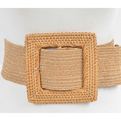 Bamboo Square Buckle with Elastic Belt - Robin Boutique-Boutique 