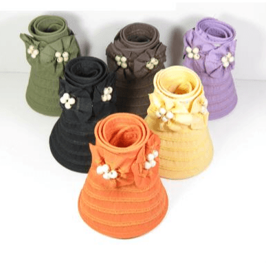 Roll up Sun Visor in Ribbon & Straw - Robin Boutique-Boutique 