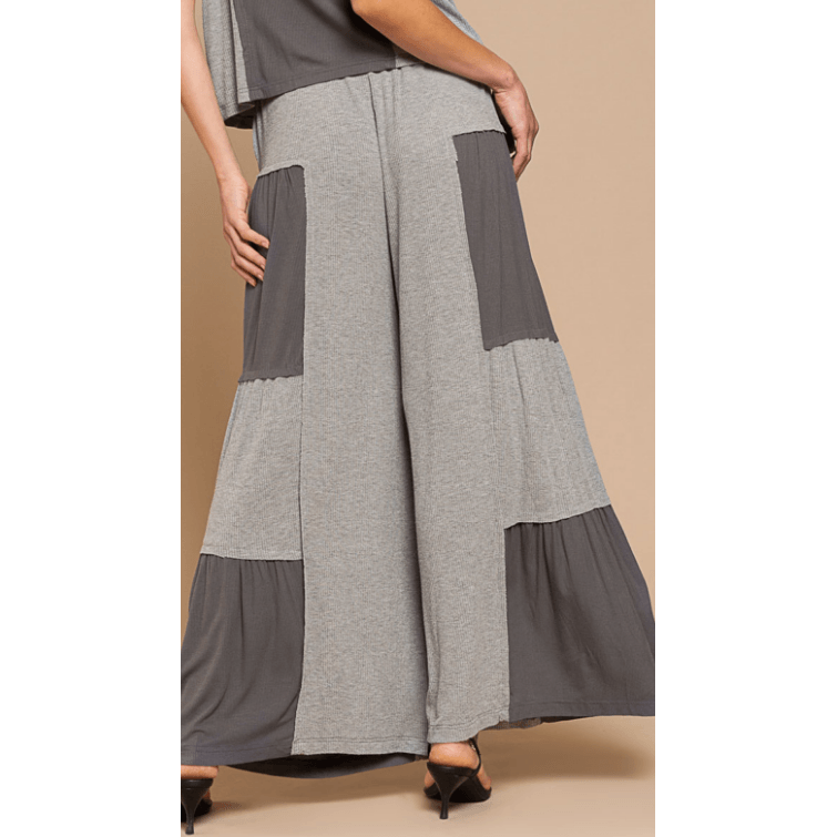 POL 2-Tone Palazzo Patch Pants FKP9 - Robin Boutique-Boutique 