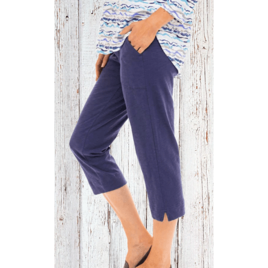 Cotton Slub Pocket Capri 60005 - Robin Boutique-Boutique 