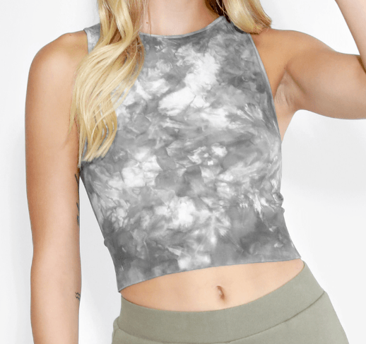 Halter Crop Top in Cool Grey Tie Dye - Robin Boutique-Boutique 