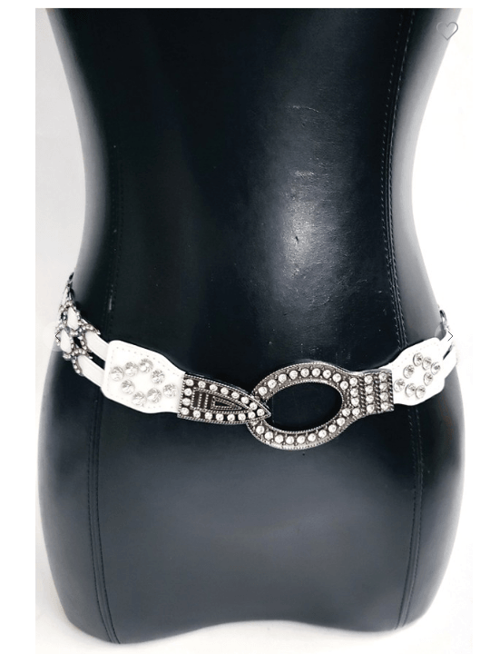 Stretch Rhinestone Silver Belt - Robin Boutique-Boutique 