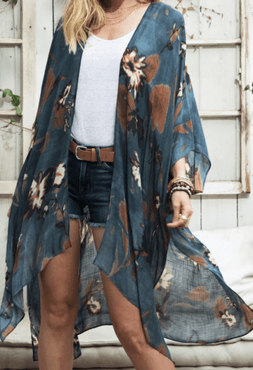 Celeste Blue Floral Kimono - Robin Boutique-Boutique 