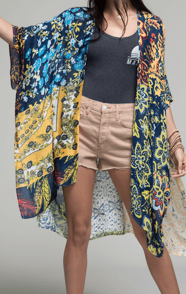 Boho Floral Tile Kimono - Robin Boutique-Boutique 