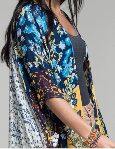 Boho Floral Tile Kimono - Robin Boutique-Boutique 