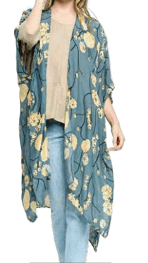 Agent Blue Cherry Blossom Kimono - Robin Boutique-Boutique 