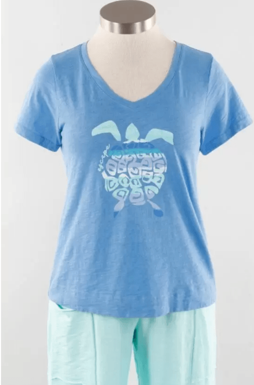 Escape Habitat Turtle V-Neck Tee 41300 - Robin Boutique-Boutique 